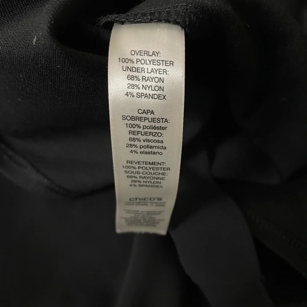 Chico's Sheer Overlay Mock Neck Dress Black Size 3 US 16 L - Picture 8 of 9